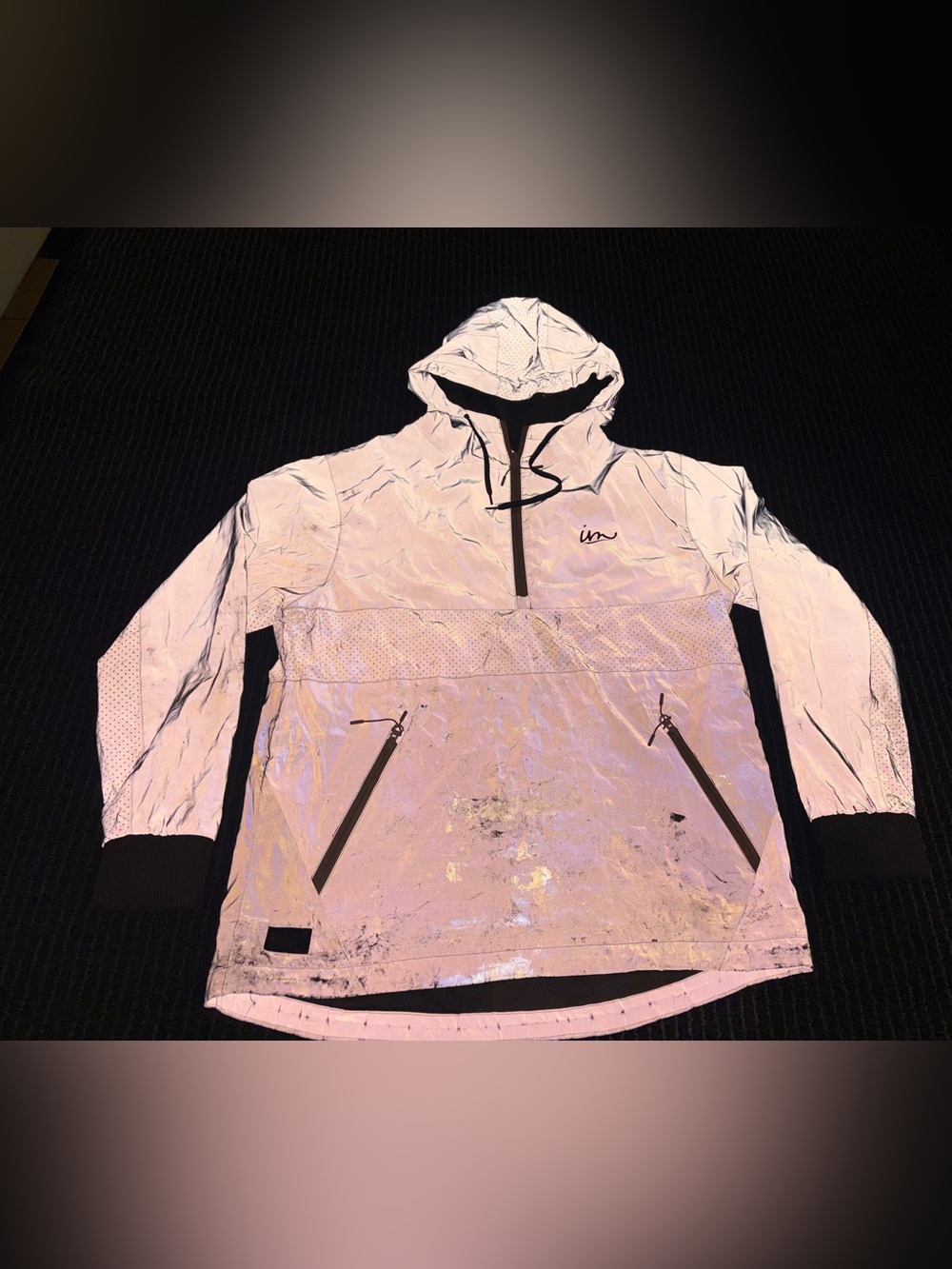 Imperial Motion Jacket Coat Women’s Large Silver Gray 1/2 zip Reflective Hooded